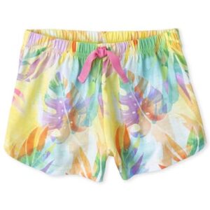 The Children's Place girls The Children's Place Shorts Pajama Set, Tropical, Small US