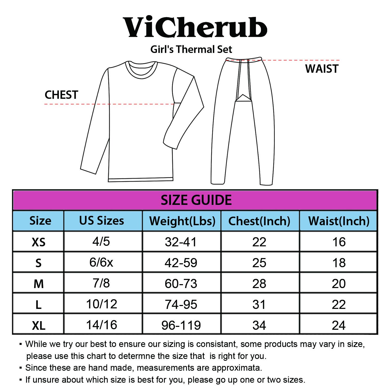 ViCherub Girl’s Thermal Underwear Set Kids Long Johns Fleece Lined Base Layer Top & Bottom Thermals for Girl Cream White Large