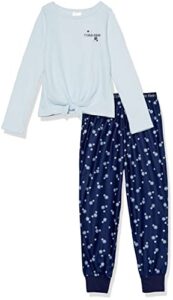 calvin klein girls' thermal pajama set, flowers