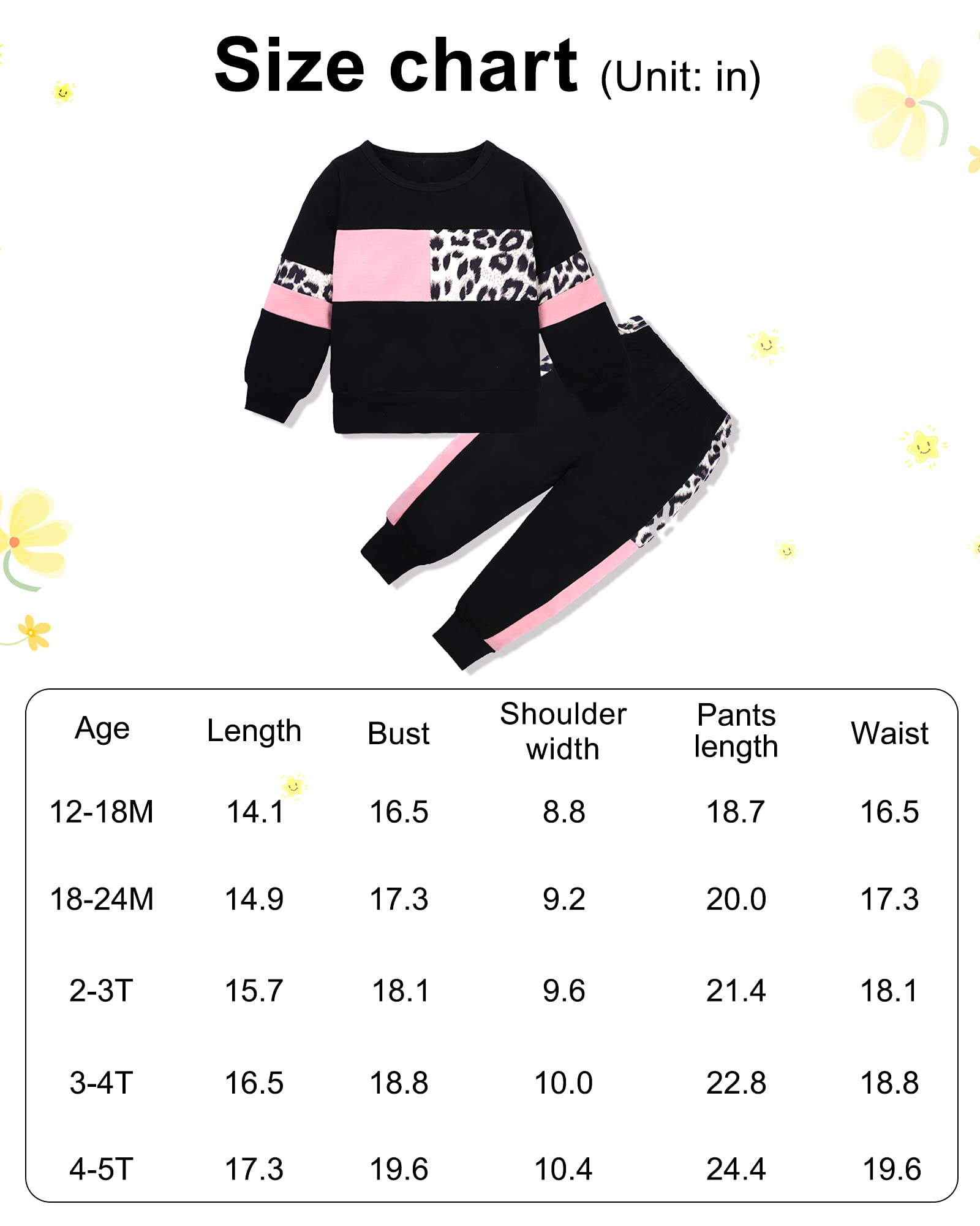 YALLET Toddler Girls Clothes,Baby Girl Fall Outfits Pink Sweatsuit 2 Sets