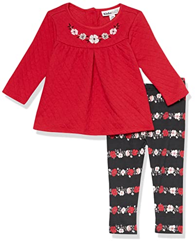 Kids Headquarters Baby Girls 2 Pieces Legging Set, Barbados Cherry/Print, 12M US