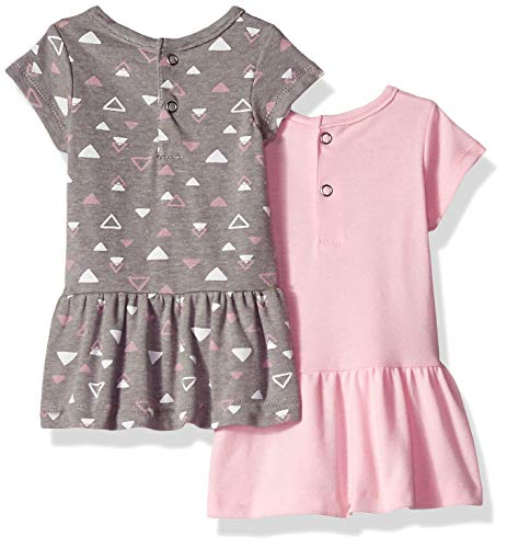 Hanes Baby Flexy Set-2 Short Sleeve Tunics with 2 Leggings, Pink Fun, 12-18 Months