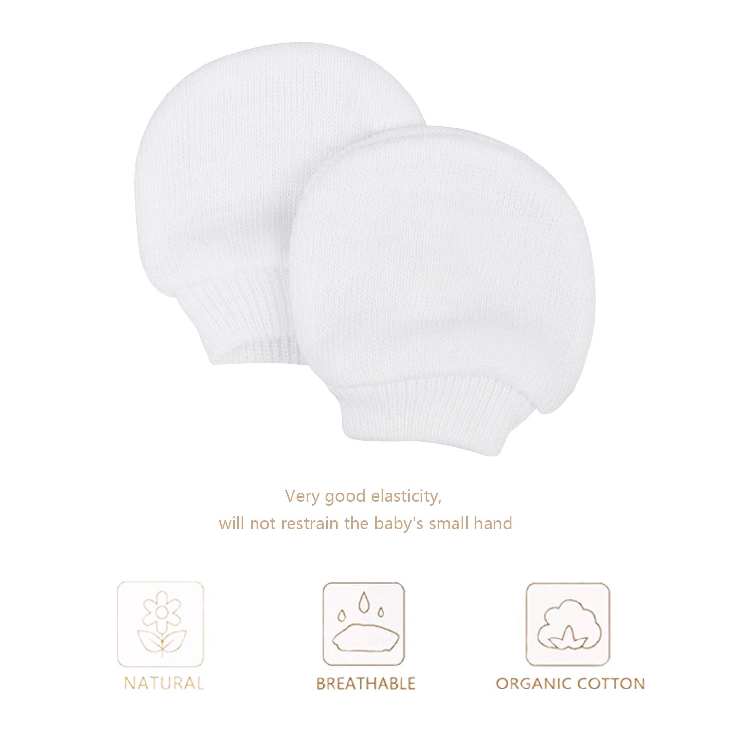 BQUBO Newborn Baby Caps Mittens for Baby Girls Set Hospital Hat Beanie Infant Hats with bow Baby Scratch Mitten Gloves