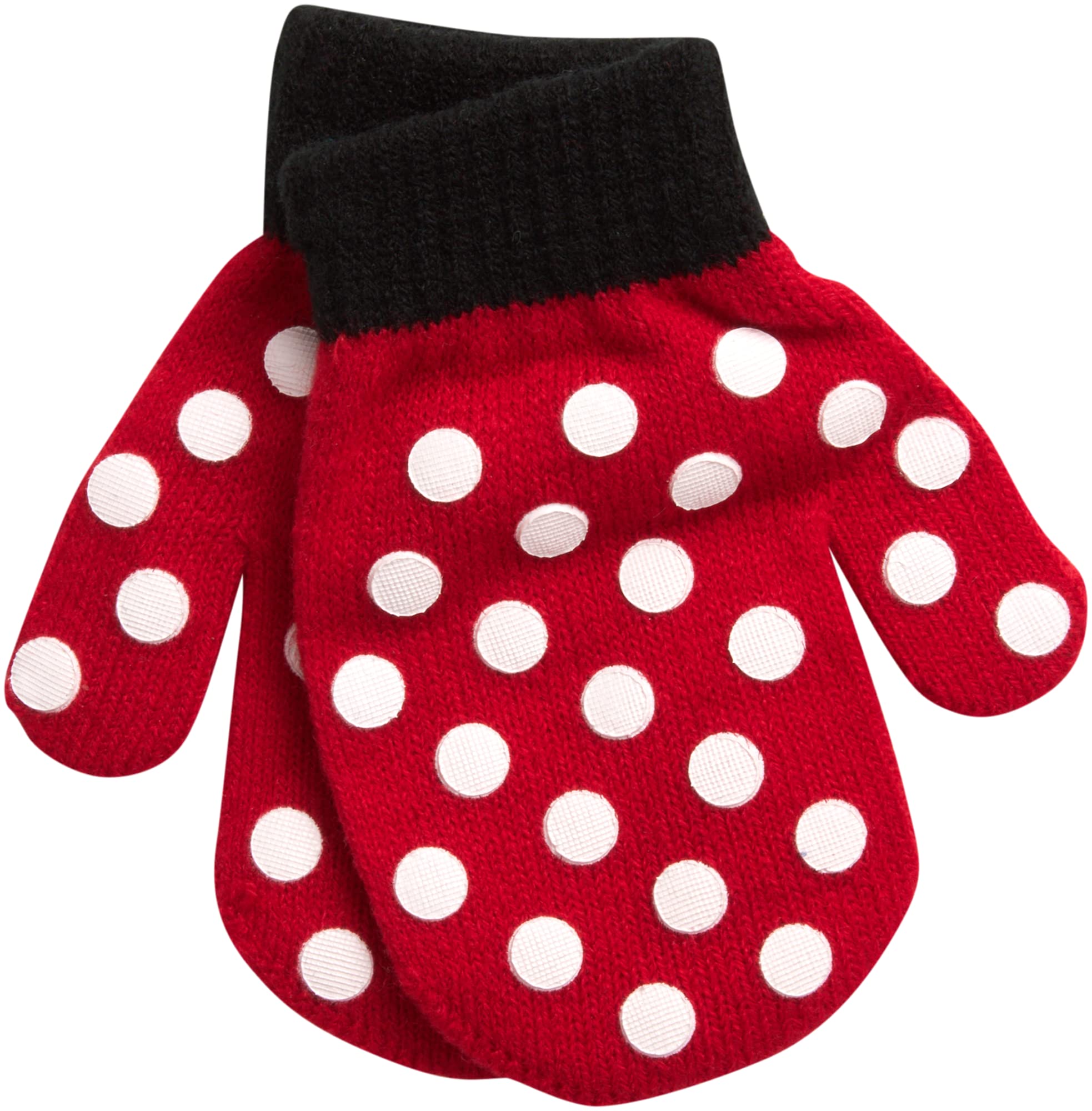 Disney Girls Minnie Mouse and Vampirina Winter Hat and 2 Pair Mitten or Glove Set (Toddler/Little Girl), Size Age 2-4, Red Minnie Mittens 2-4