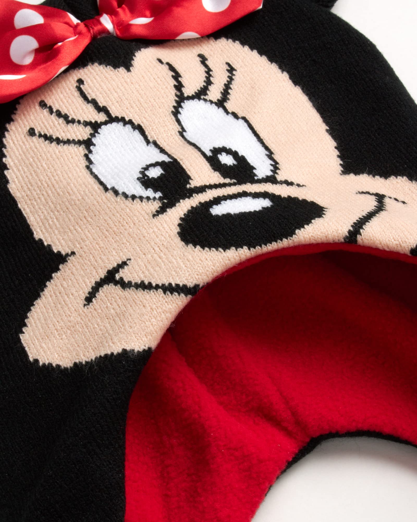 Disney Girls Minnie Mouse and Vampirina Winter Hat and 2 Pair Mitten or Glove Set (Toddler/Little Girl), Size Age 2-4, Red Minnie Mittens 2-4