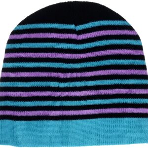 Girls 3 Piece Knit Hat, Scarf & Gloves Set Winter Accessories for Girls (Blue-Lavender-RL)