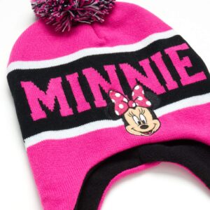 Disney Girls Minnie Mouse Winter Hat and Mitten or Glove Set (Toddler/Little Girls), Size Age 4-7, Minnie Pink With Black Gloves