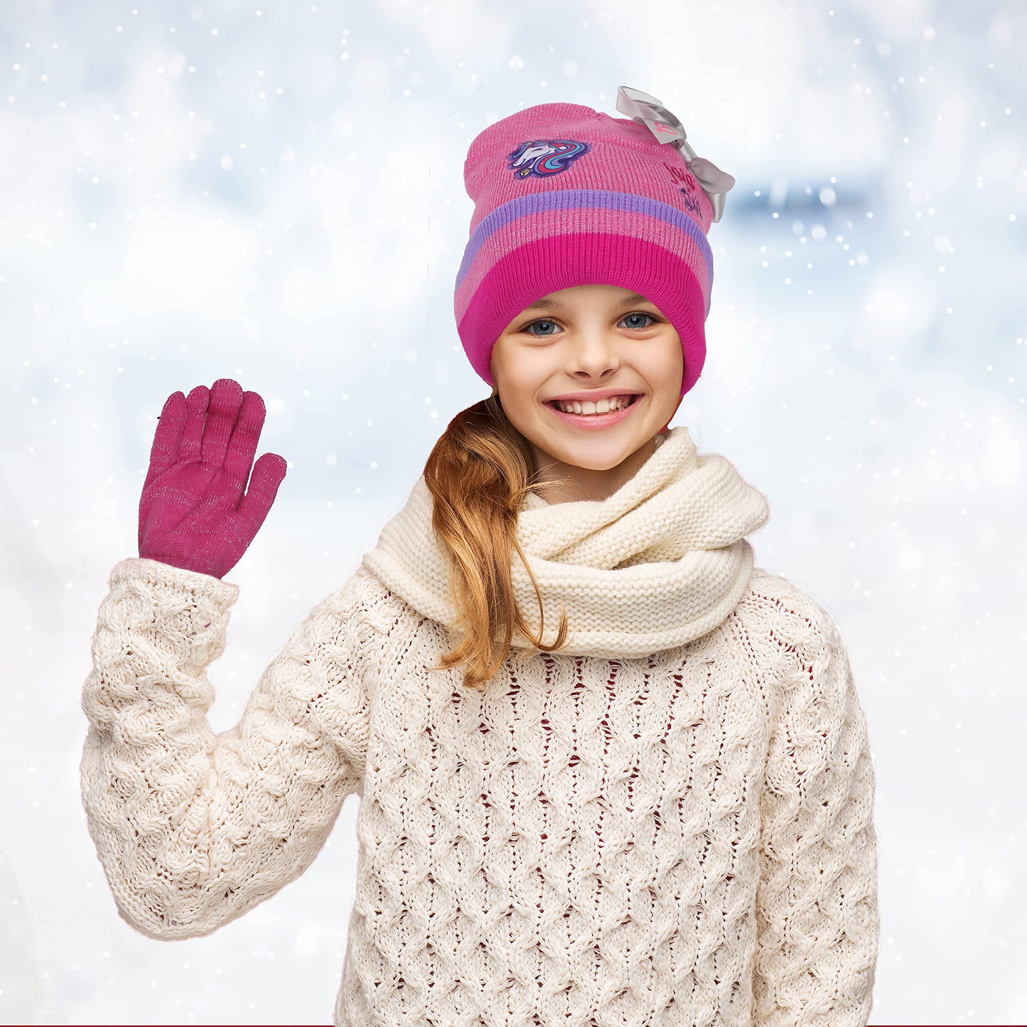 Nickelodeon JoJo Siwa Girls Hat and Glove Winter Set [4014]