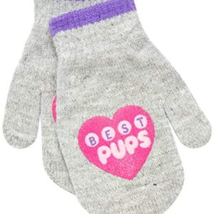 Nickelodeon Paw Patrol Girls Winter Hat and 2 Pair Mittens or Gloves (Age 2-7), Size Age 2-4, Paw Patrol Purple/Grey Mitten 2-4