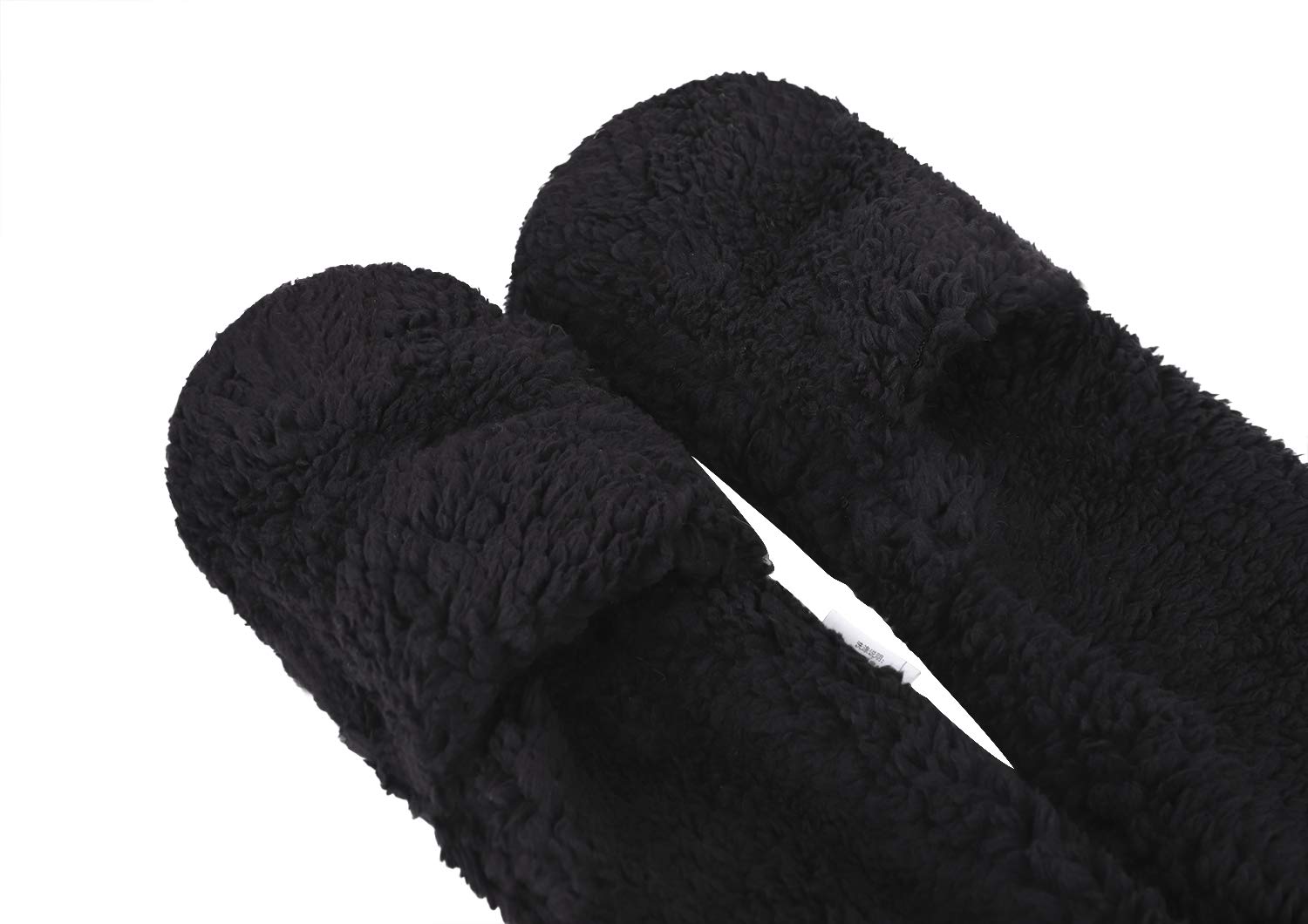 Kids Toddler Cartoon Fleece Hat Gloves Scarf 3 in 1 Set Girls Boys Winter Cute Warm Long Hoodie Earflap Hat A-Black