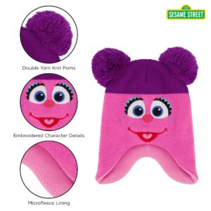 Sesame Street Girls' Winter Hat and Mittens Set, Abby Cadabby Beanie for Ages 2-4, Dark Pink