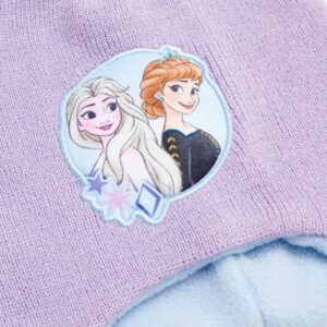 Disney Girls’ Winter Set: Ear Flap Beanie Hat, Gloves or Mittens: Elsa, Anna, Princess (Age: 2-7), Size Age 4-7, Purple Glove