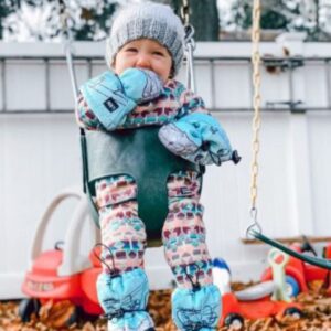 L-Bow Infant Little Monsters Cold Weather Mittens + Winter Toddler Mittens For Snow (Blue, 12-24m)