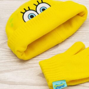 SpongeBob SquarePants Hat and Gloves Kids Yellow Knitted Winter Beanie