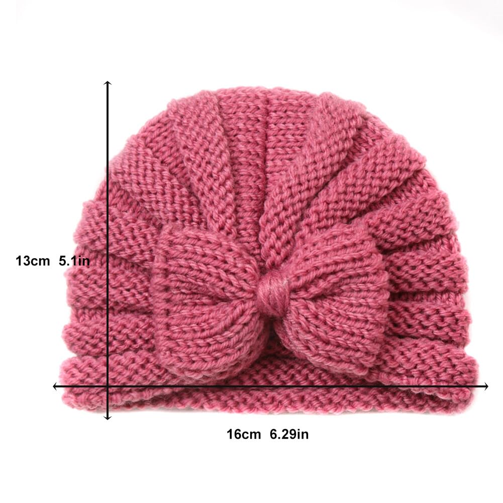 Winter Warm Knitted Baby Hat for Girls Cotton Lined Infant Toddler Girls Beanie Hat Autumn Cute Bow Classic Girls, Yellow