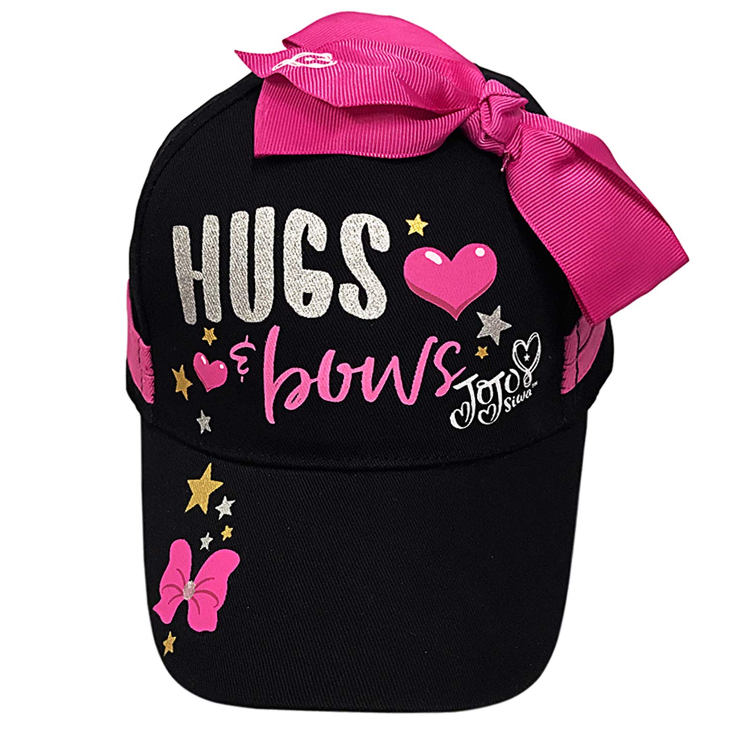 Nickelodeon JoJo Siwa Hugs Bow Girls Baseball Cap Hat, Age 4-7 Black/Pink