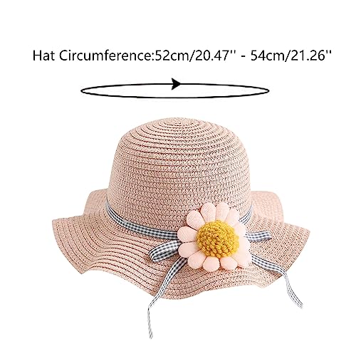 Carrot Hat Kids Children's Girls Sunscreen Hat Summer Bow Sun Hat Hat Braided Hat Beach Hat Sun Toddler (Pink, One Size)