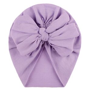 Girls Knotted Headwear Kids 5PCS Bow Accessories Hat Toddler Solid Baby Baby Care Baby Hat with Bow (B, One Size)