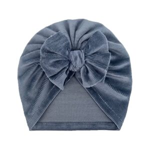 FOUTTUE Infant Caps with Bows Girls Solid Fleece Cap Beanie Bowknot Elastics Turban Hat Toddler Knit (1-A+B+C+G+H+I, One Size)