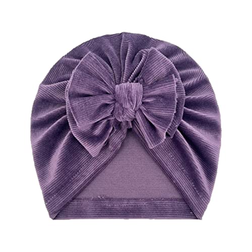 FOUTTUE Infant Caps with Bows Girls Solid Fleece Cap Beanie Bowknot Elastics Turban Hat Toddler Knit (1-A+B+C+G+H+I, One Size)