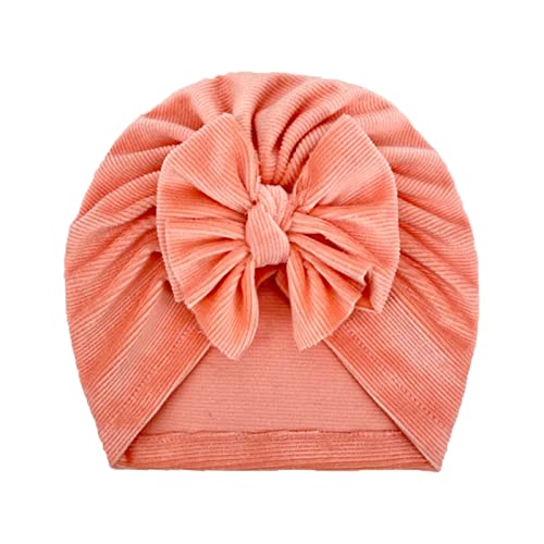 FOUTTUE Infant Caps with Bows Girls Solid Fleece Cap Beanie Bowknot Elastics Turban Hat Toddler Knit (1-A+B+C+G+H+I, One Size)