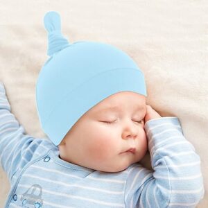 8PCS Newborn Baby Hats and Mittens Set Gloves Beanies No Scratch Mittens Warm Elastic Infants Hats 0-6 Months