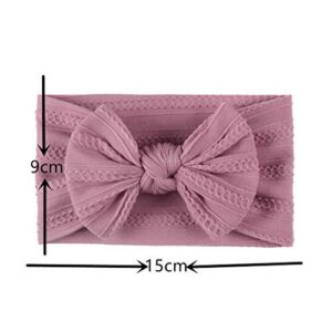 FIN86 Winter Baby Solid Bow Hair Band Headband Headwears Kids Accessories Girls Baby Care Headbands Toddlers (D, One Size)