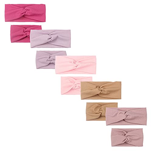Baby Mother And Hair 5PCS Hairbands Solid Stripe Band Family Headbands Headwrap Baby Care Baby Infant Stuff Girl (D, One Size)