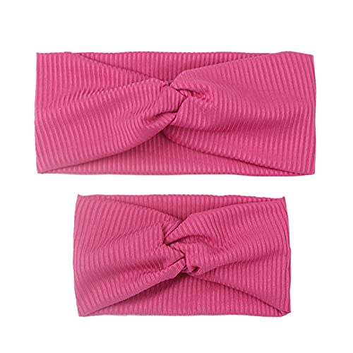Baby Mother And Hair 5PCS Hairbands Solid Stripe Band Family Headbands Headwrap Baby Care Baby Infant Stuff Girl (D, One Size)