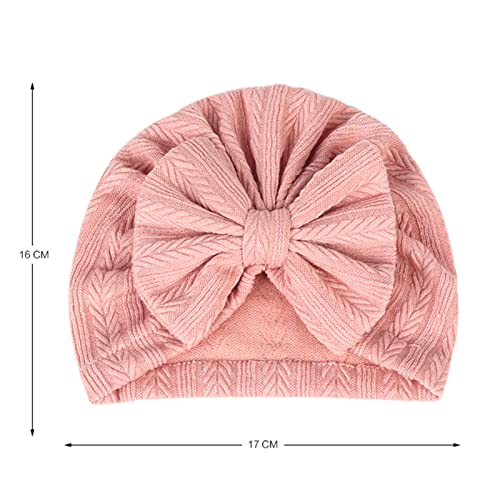 Toddler Hat for Girls Winter Girls Stretch Solid Bow Breathable Hat Caps Headwear 3 Years (F, One Size)