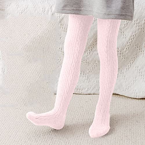 AwarFy Kids Baby Girls Tights Toddler Cable Knit Warm Leggings Seamless Stretchy Stockings Pantyhose (Hot Pink, 12-24 Months)