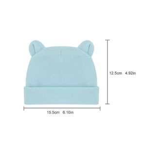 8PCS Newborn Baby Hats and Mittens Set Cute Bear Ear Beanies No Scratch Mitten Warm Elastic Infants Hats 0-12 Months