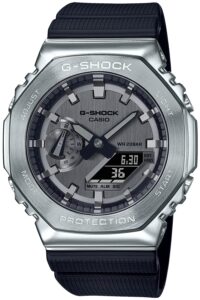 casio gm-2100-1ajf g-shock men's watch, metal cover, black