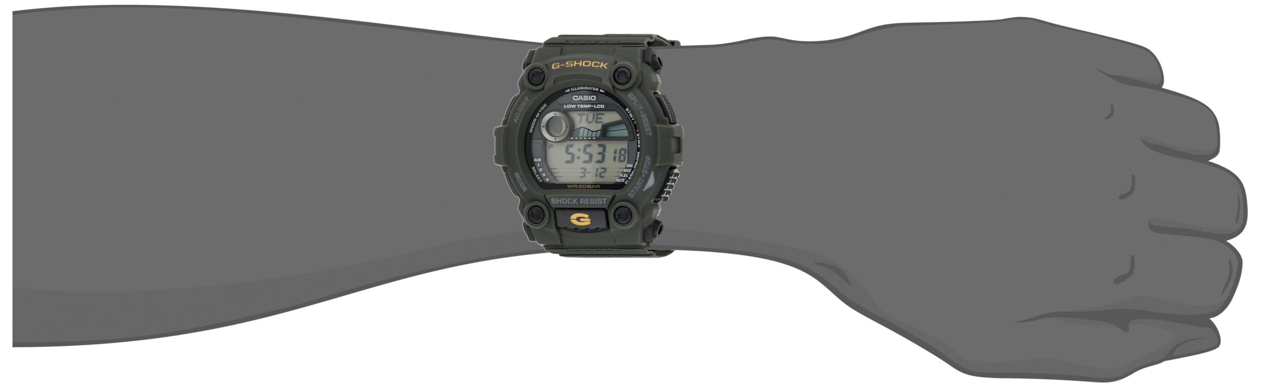 Casio Men's G-7900-3DR G-Shock Green Resin Digital Dial Watch