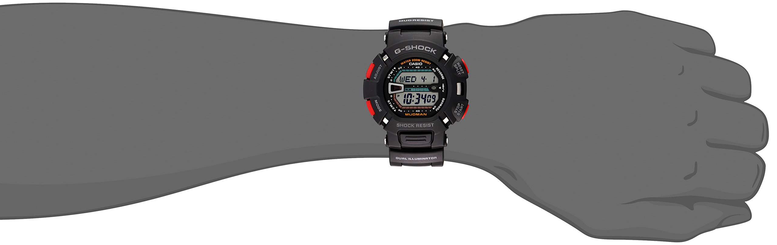 Casio G-Shock Mudman Super Dual Illuminator Men's Quartz 52mm Digital Watch G9000-1V