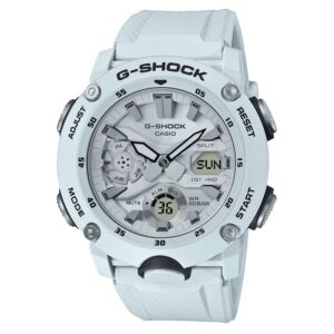 casio ga2000s-7a men's carbon core guard analog digital alarm chronograph white g shock watch