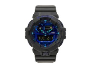 mens g-shock virtual black metallic analog/digital watch, blue violet