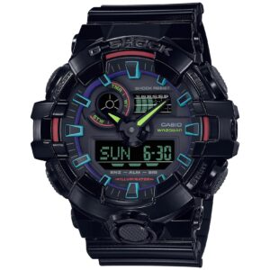 casio g-shock ga700 gamer's rainbow black