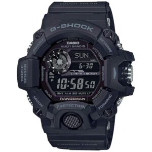 casio mens tactical rangeman g-shock solar atomic watch, black/black, gw9400-1b