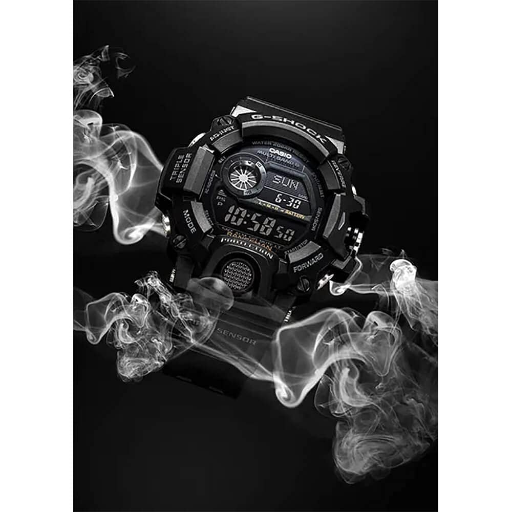 Casio mens Tactical Rangeman G-Shock Solar Atomic Watch, Black/Black, GW9400-1B