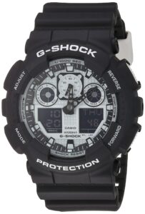 casio g-shock ga-100bw-1a white and black series luxury watch - black/one size