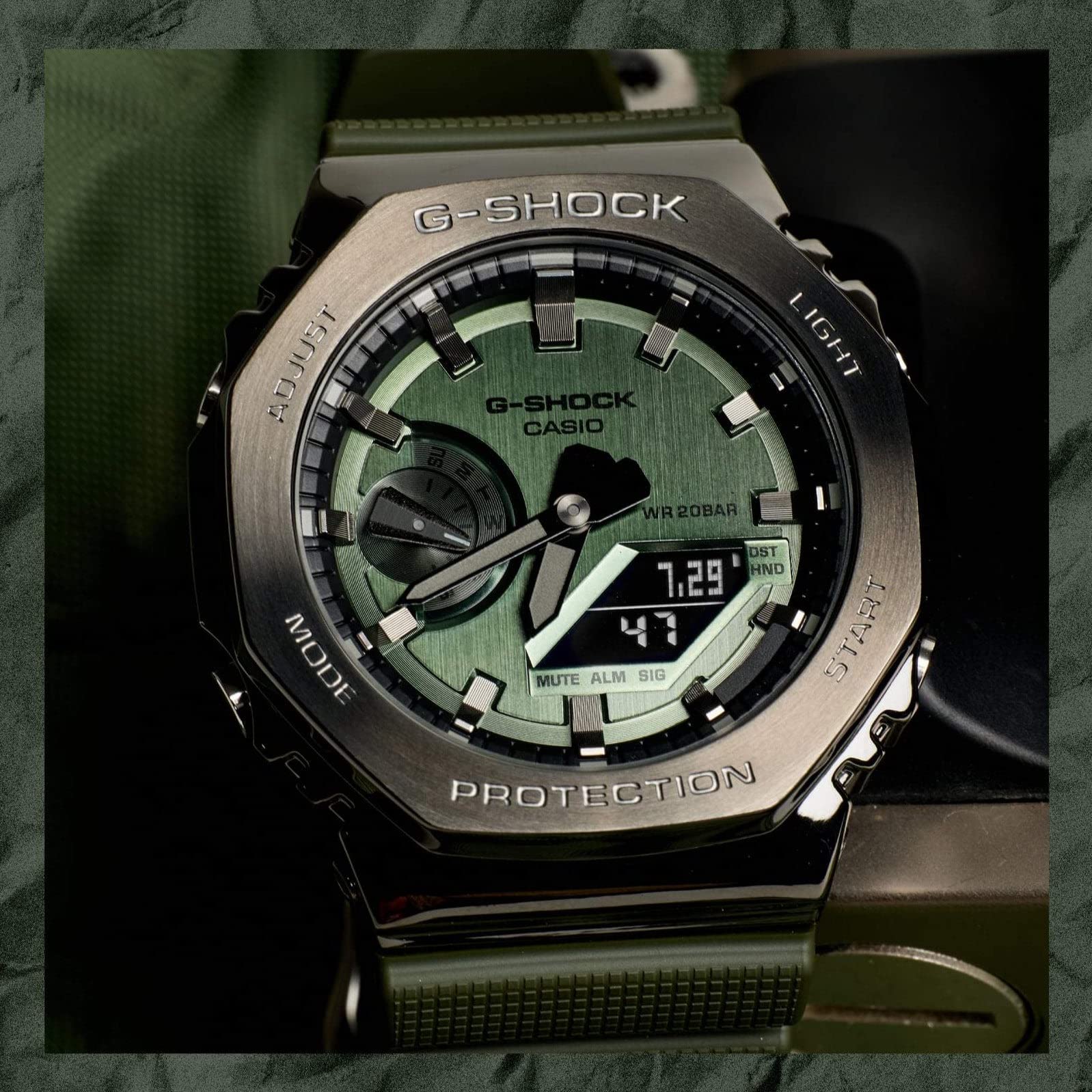 G-Shock CasiOak GM2100B Series 3A_Green/Black