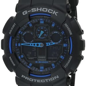 Casio G-Shock GA100-1A2 Ana-Digi Speed Indicator Black Dial Men's Watch