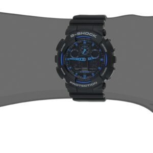 Casio G-Shock GA100-1A2 Ana-Digi Speed Indicator Black Dial Men's Watch