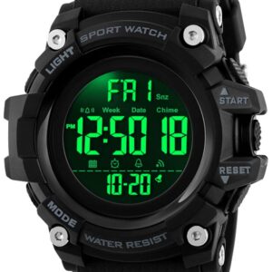 Gosasa Big Dial Digital Watch S Shock Men Military Army Watch Water Resistant LED Sports Watches (A Black)