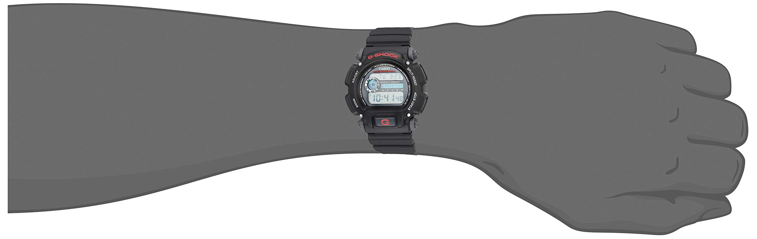 Casio DW9052-1V G Shock - Digital -200M Wr- Red Accents