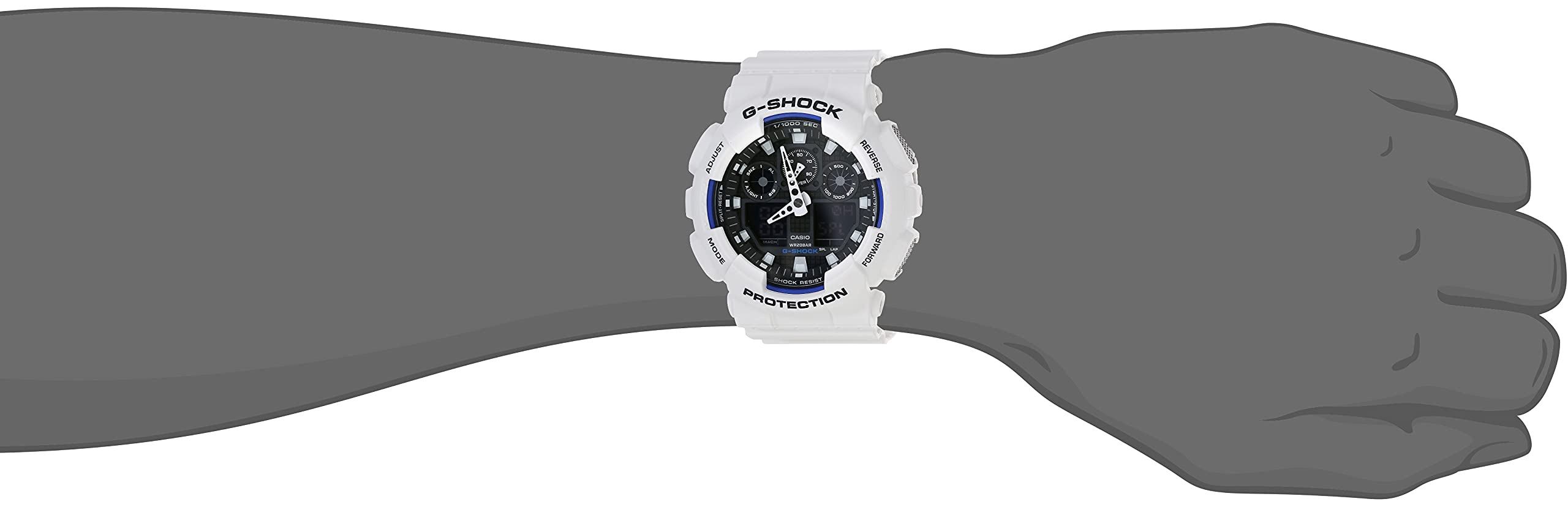 Casio Men's G-Shock GA100B-7A White Resin Quartz Watch