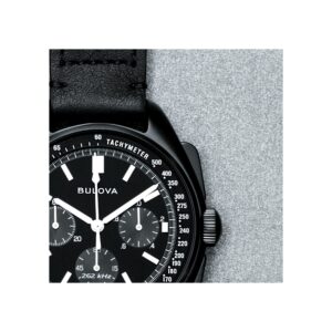 Bulova Men's Archive Series Lunar Pilot 6-Hand Chronograph Precisionist Black Ion-Plated Stainless Steel, Black NATO Strap and Sapphire Crystal Style: 98A186