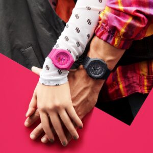 G-Shock Casio Pink Ribbon Edition Analog-Digital Black Resin Strap Watch | GA-2100P-1A