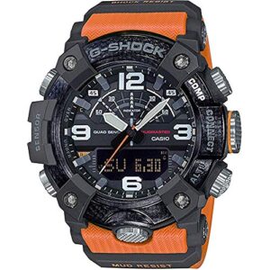 Casio Tactical Mudmaster ANI-Digi Watch, Black/Orange Strap, GGB100-1A9, men